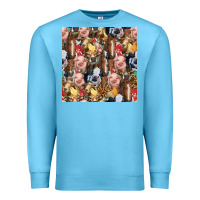 Ocean Blue western farm animals seamless pattern Premium Sweatshirt - HRA Design Shop
