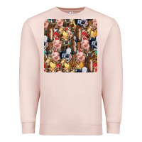 Pale Pink western farm animals seamless pattern Premium Sweatshirt - HRA Design Shop