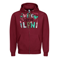 Burgundy wife mom lpn licensed practical nurse Zipper Hoodie - RanaPortraitStore