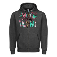 Charcoal Heather wife mom lpn licensed practical nurse Zipper Hoodie - RanaPortraitStore