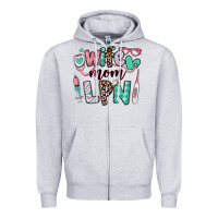 Heather Grey wife mom lpn licensed practical nurse Zipper Hoodie - RanaPortraitStore
