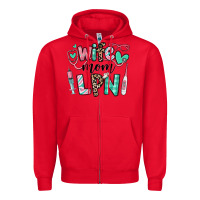 Red wife mom lpn licensed practical nurse Zipper Hoodie - RanaPortraitStore