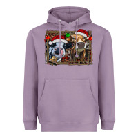 Lavender christmas heifers with leopard and cowhide background Heavyweight Hoodie - RanaPortraitStore