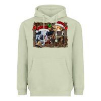 Matcha christmas heifers with leopard and cowhide background Heavyweight Hoodie - RanaPortraitStore
