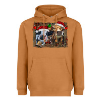 Meerkat christmas heifers with leopard and cowhide background Heavyweight Hoodie - RanaPortraitStore