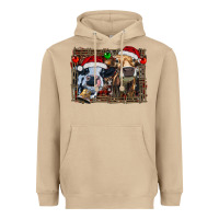 Mushroom christmas heifers with leopard and cowhide background Heavyweight Hoodie - RanaPortraitStore