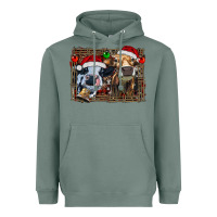 Sage christmas heifers with leopard and cowhide background Heavyweight Hoodie - RanaPortraitStore
