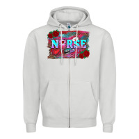 Valentines Day Nurse With Leopard And Turquoise Ba Zipper Hoodie | Teevron
