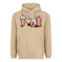 Mushroom flowers coffee cups Heavyweight Hoodie - Zillion Design Studio