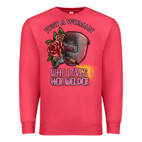 Cardinal just a woman who loves her welder Premium Sweatshirt - SublimationCraftShop
