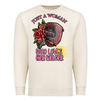 Sandshell just a woman who loves her welder Premium Sweatshirt - SublimationCraftShop