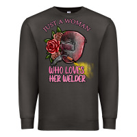 Smoke just a woman who loves her welder Premium Sweatshirt - SublimationCraftShop
