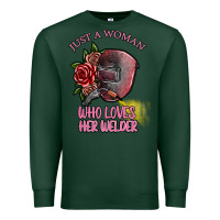Sports Green just a woman who loves her welder Premium Sweatshirt - SublimationCraftShop