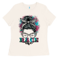 Bone race life  messy bun Ladies Tee - BarkalooDesign