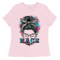 Race Life  Messy Bun Ladies Tee | Teevron