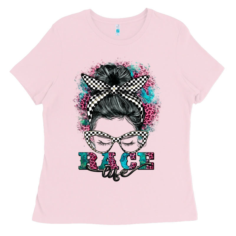 Race Life  Messy Bun Ladies Tee by BarkalooDesign | Teevron
