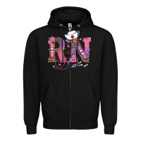 Black valentines day rn registered nurse Zipper Hoodie - RanaPortraitStore