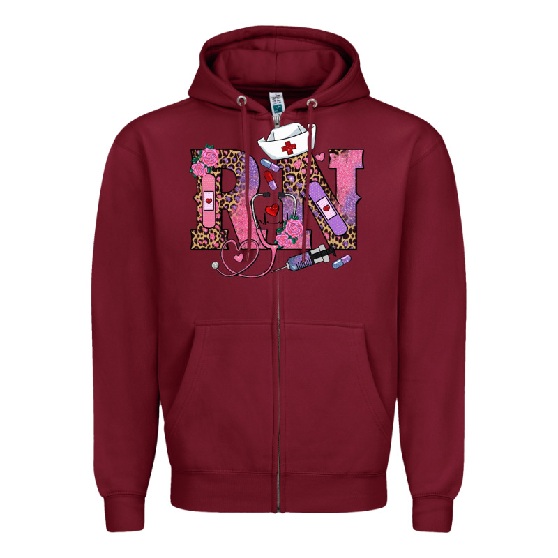 Valentines Day Rn Registered Nurse Zipper Hoodie by RanaPortraitStore | Teevron