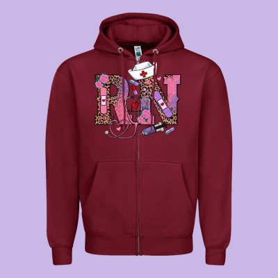 Zipper Hoodie valentines day rn registered nurse