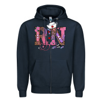 Navy valentines day rn registered nurse Zipper Hoodie - RanaPortraitStore