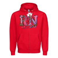 Red valentines day rn registered nurse Zipper Hoodie - RanaPortraitStore