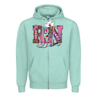 Seafoam valentines day rn registered nurse Zipper Hoodie - RanaPortraitStore