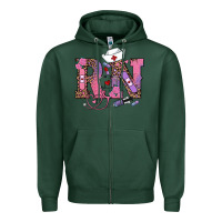 Sports Green valentines day rn registered nurse Zipper Hoodie - RanaPortraitStore