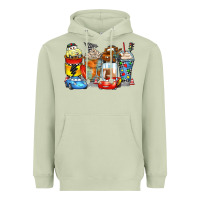 Matcha cartoon characters coffee cups Heavyweight Hoodie - Zillion Design Studio