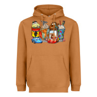 Meerkat cartoon characters coffee cups Heavyweight Hoodie - Zillion Design Studio