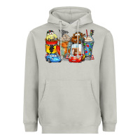 Moon Dust cartoon characters coffee cups Heavyweight Hoodie - Zillion Design Studio