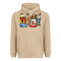 Mushroom cartoon characters coffee cups Heavyweight Hoodie - Zillion Design Studio