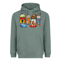 Sage cartoon characters coffee cups Heavyweight Hoodie - Zillion Design Studio