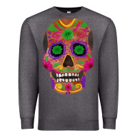 Charcoal Heather sugar skull Premium Sweatshirt - FaDigitalArtStudio