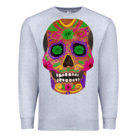 Heather Grey sugar skull Premium Sweatshirt - FaDigitalArtStudio