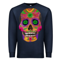 Navy sugar skull Premium Sweatshirt - FaDigitalArtStudio