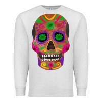 Oatmeal Heather sugar skull Premium Sweatshirt - FaDigitalArtStudio