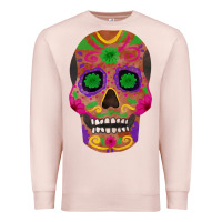 Pale Pink sugar skull Premium Sweatshirt - FaDigitalArtStudio