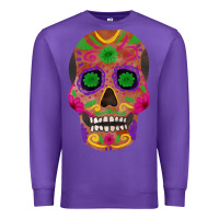 Purple sugar skull Premium Sweatshirt - FaDigitalArtStudio