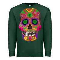 Sports Green sugar skull Premium Sweatshirt - FaDigitalArtStudio