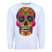 White sugar skull Premium Sweatshirt - FaDigitalArtStudio