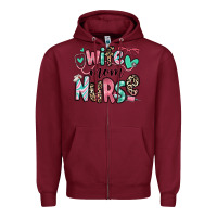 Burgundy wife mom nurse Zipper Hoodie - RanaPortraitStore