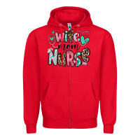 Red wife mom nurse Zipper Hoodie - RanaPortraitStore