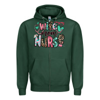 Sports Green wife mom nurse Zipper Hoodie - RanaPortraitStore