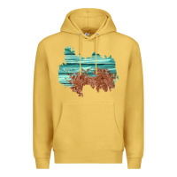 Antique Gold wood leather patch Premium Hoodie - AdoDesignShop