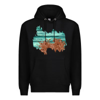 Black wood leather patch Premium Hoodie - AdoDesignShop