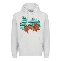 Dove Grey wood leather patch Premium Hoodie - AdoDesignShop