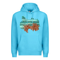 Ocean Blue wood leather patch Premium Hoodie - AdoDesignShop