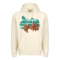 Sandshell wood leather patch Premium Hoodie - AdoDesignShop