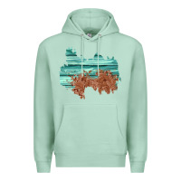 Seafoam wood leather patch Premium Hoodie - AdoDesignShop