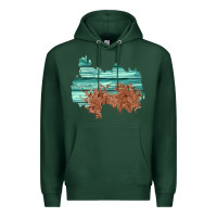 Sports Green wood leather patch Premium Hoodie - AdoDesignShop